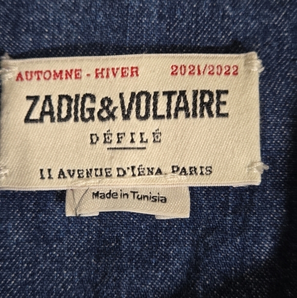 Zadig Voltaire Thelma Western Denim Shirt Size Medium - Picture 7 of 12